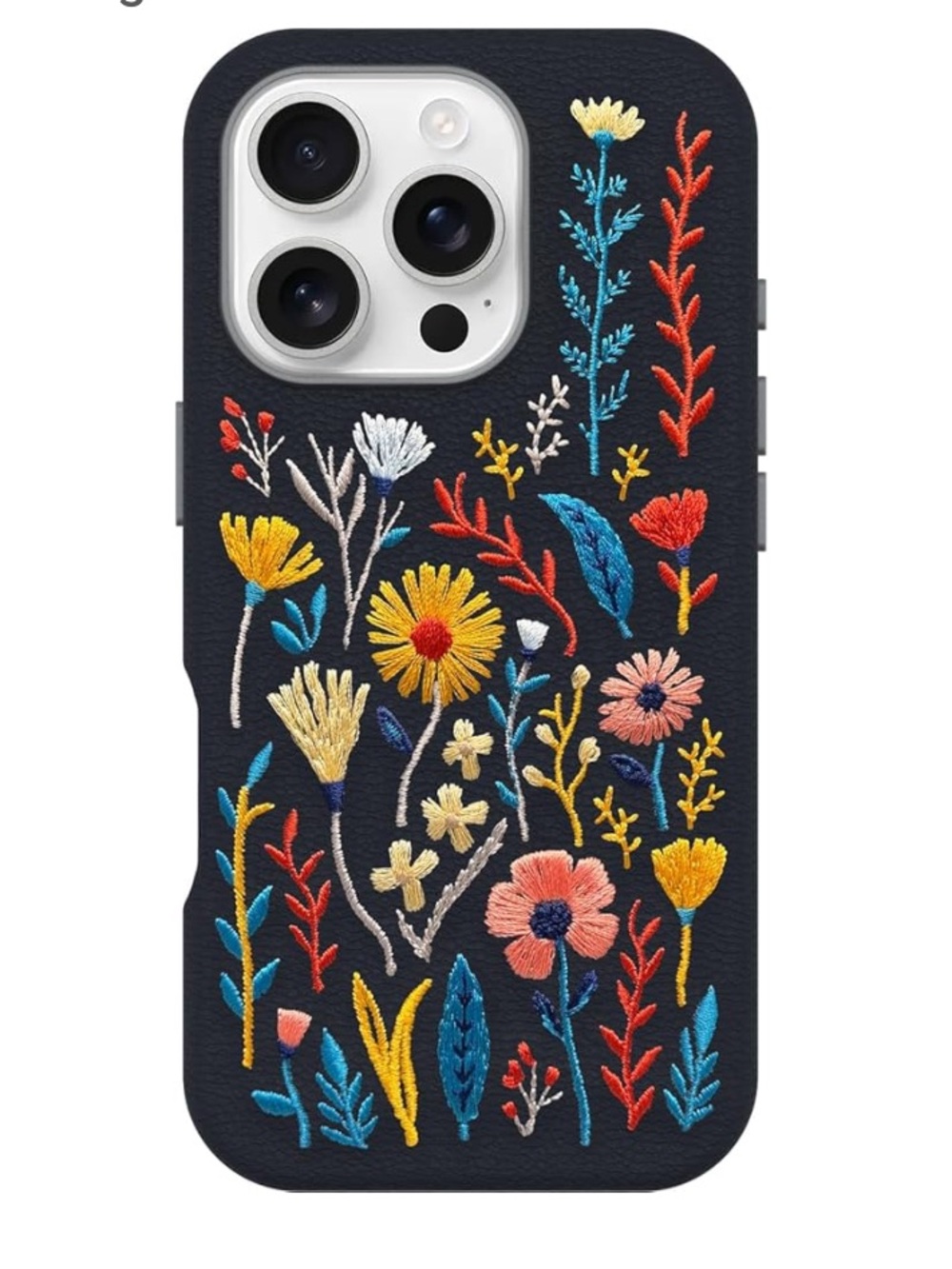 OtterBox Enchanted Garden Blue Leather iPhone Case with Multicolor Embroidery